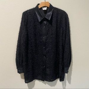 Regal Black Button Down